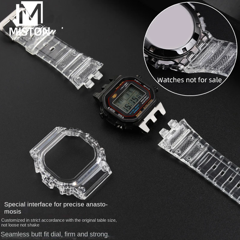 طقم حافظة بحزام سيليكون شفاف ، إطار ساعة ، طقم Mod ، ، 35th مناسب للذكرى السنوية Casio ، من B5000