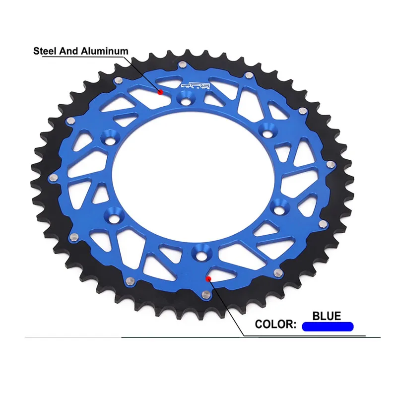 45T 48T49T 50T51T Motorcycle Sprocket For Yamaha WR125 YZ125 WR250F WR250X WR400F YZ426F WR426F YZ450F TTR230 YZ250 YZ400 YZ426