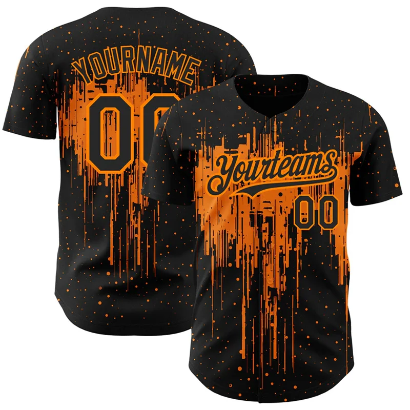Custom Graffiti Drip Baseball Jersey Sublimation Team Name Number Sport Uniform