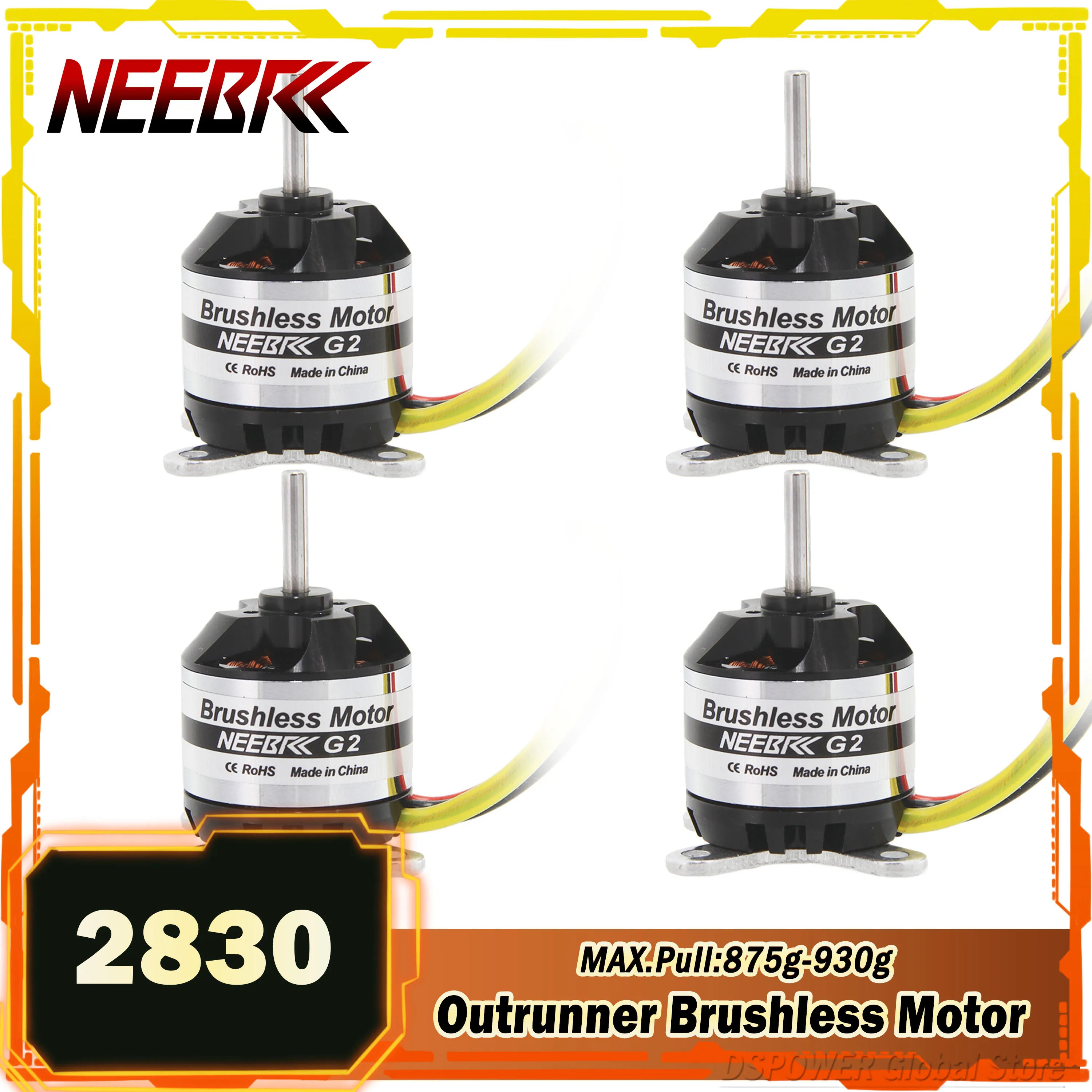 

NEEBRC D2830 2830 Brushless Motor 850KV 1000KV 1300KV Outrunner 2-4S Lipo for RC Multicopter Drone Airplane Fixed-wing 30A ESC