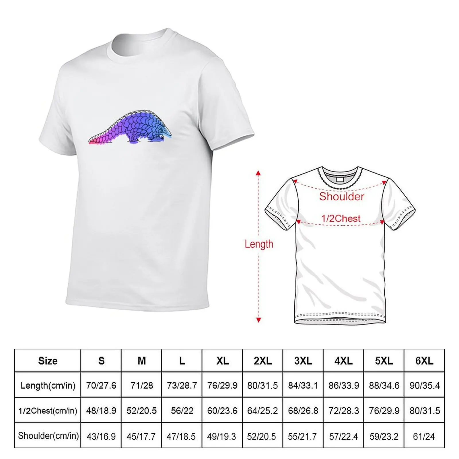 Watercolor Pangolin T-Shirt Daily Wear Print T-Shirt