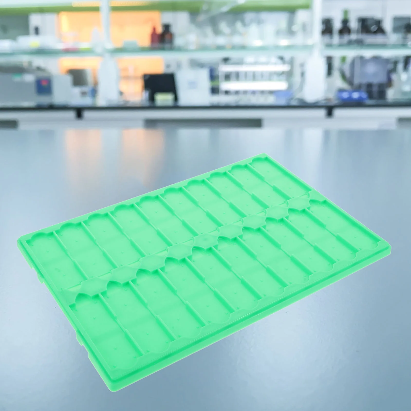 

2 Pcs Drying Board Laboratory Microscope Slide Rack Slideshow Stand Holder for Light Green Plastic