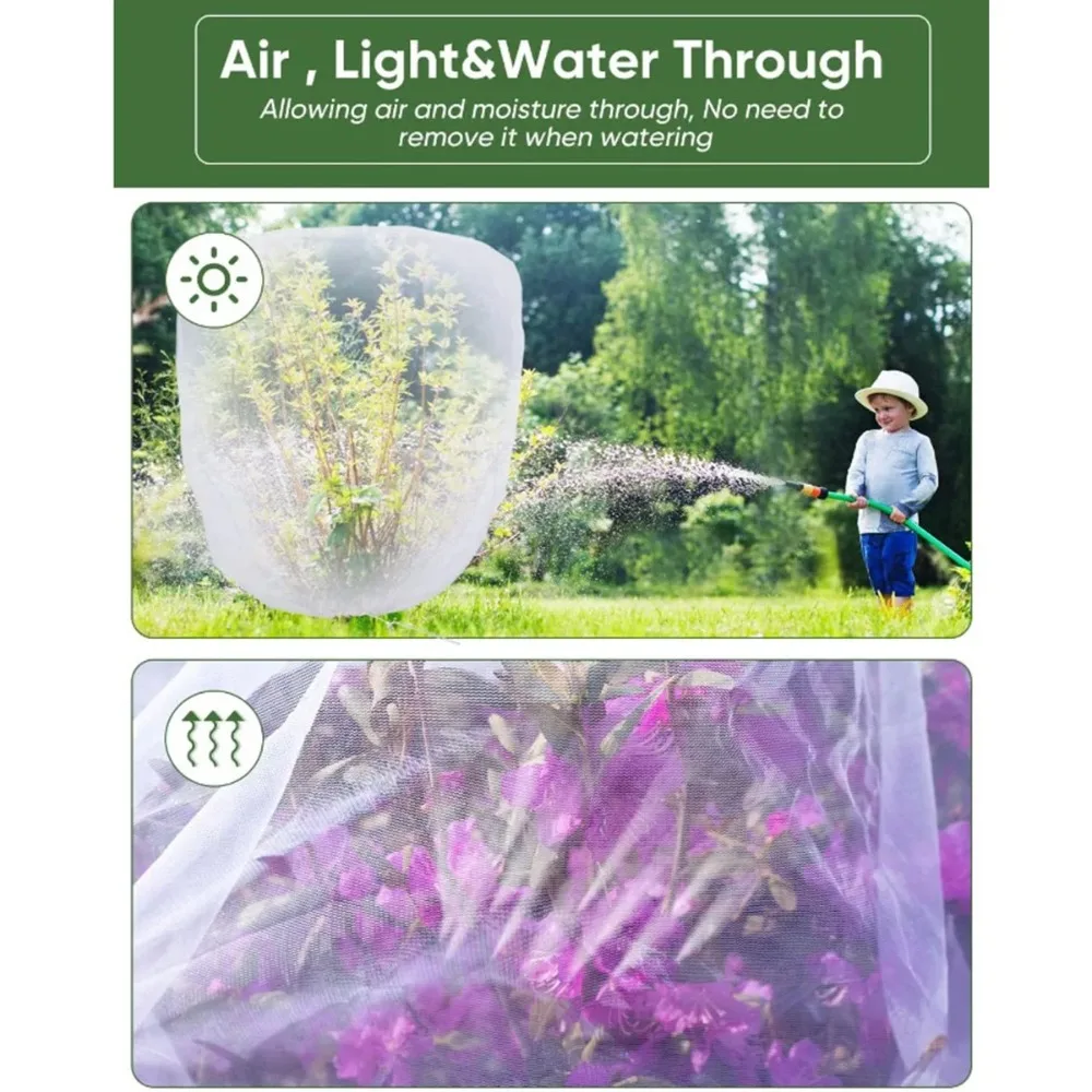 Zip Drawstring Plant Insect Screen Cover Pest Control Plant Protection Pest Control Net Lightweight Mesh Garden Protective Net