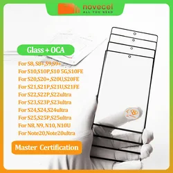 5pc S25 S24 ultra S918 Front Outer Glass with OCA Glue For Samsung Galaxy S20 S21 S22 Series LCD Screen Repair Parts Replacement