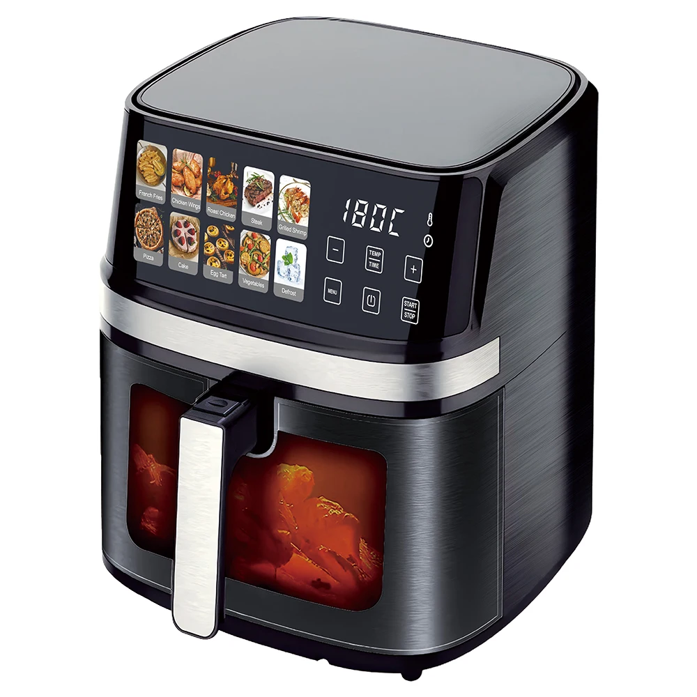 

2026 New Model Multi-functional2025 New Product Factory Stainless Steel Colorful Digital Control Double Basket 8L 12L Air Fryer
