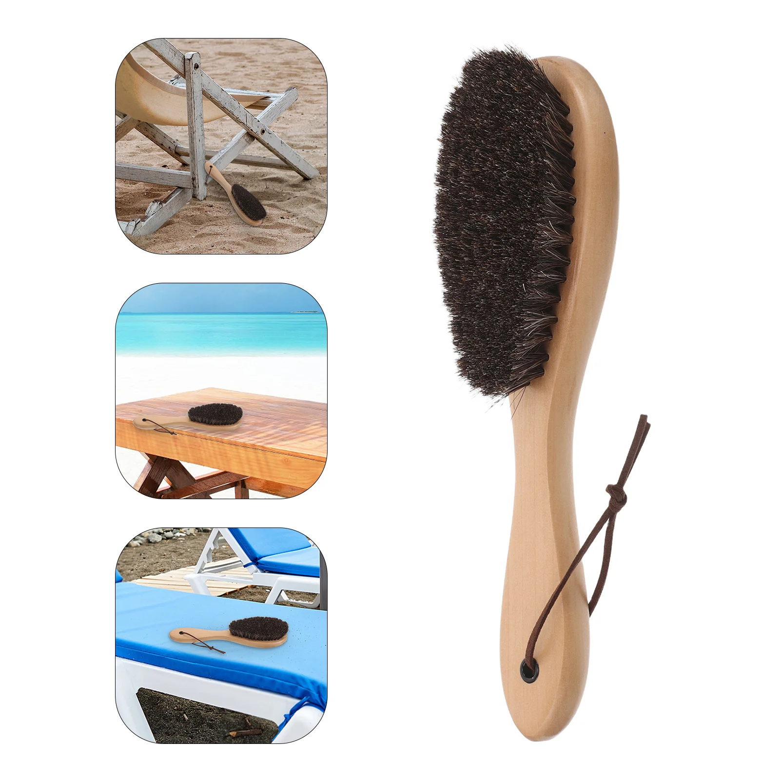 Sand Remover Brush Multi-Function Natural Bristle Beach Sand Cleaning Tool For Feet Surfboard Body Portable Outdoor Use