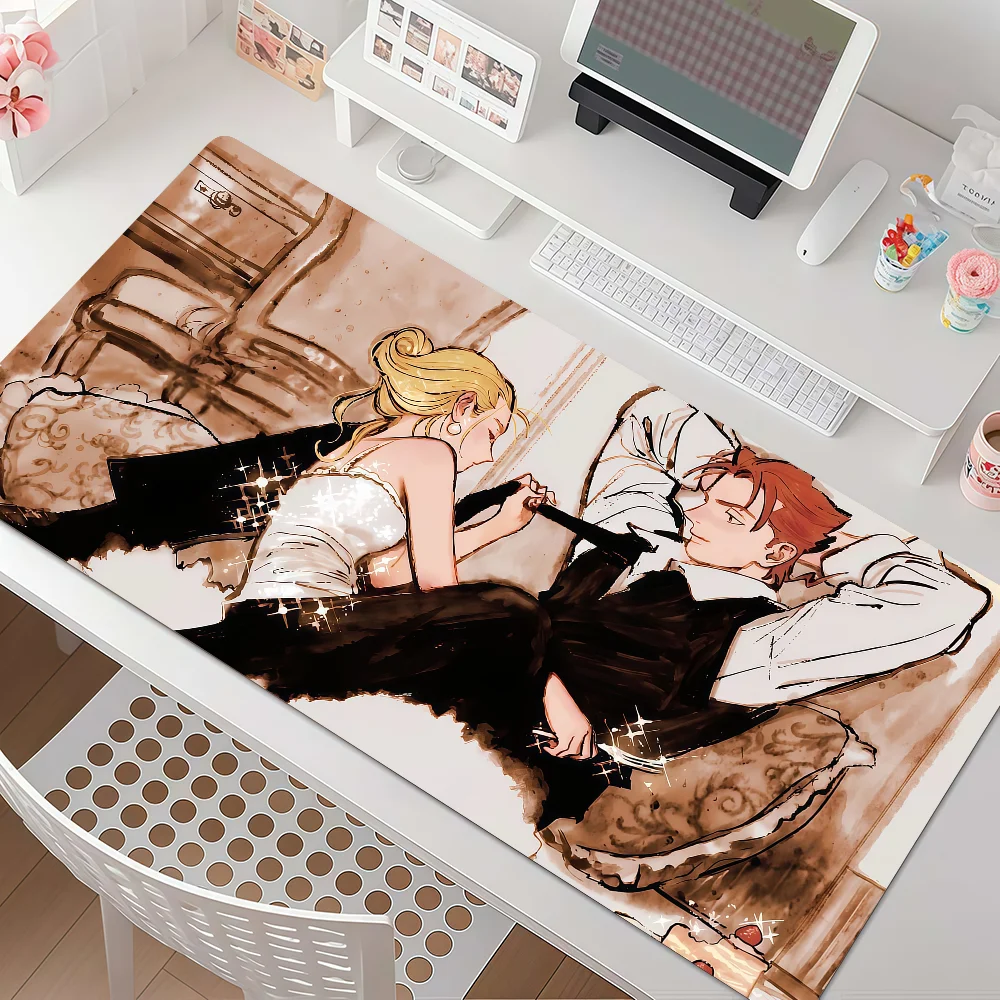 Manga Veil Romantic K-Kotteri Mouse Pad Anti Slip Rubber Edge Locked Thickened Laptop Gaming Desk Mat