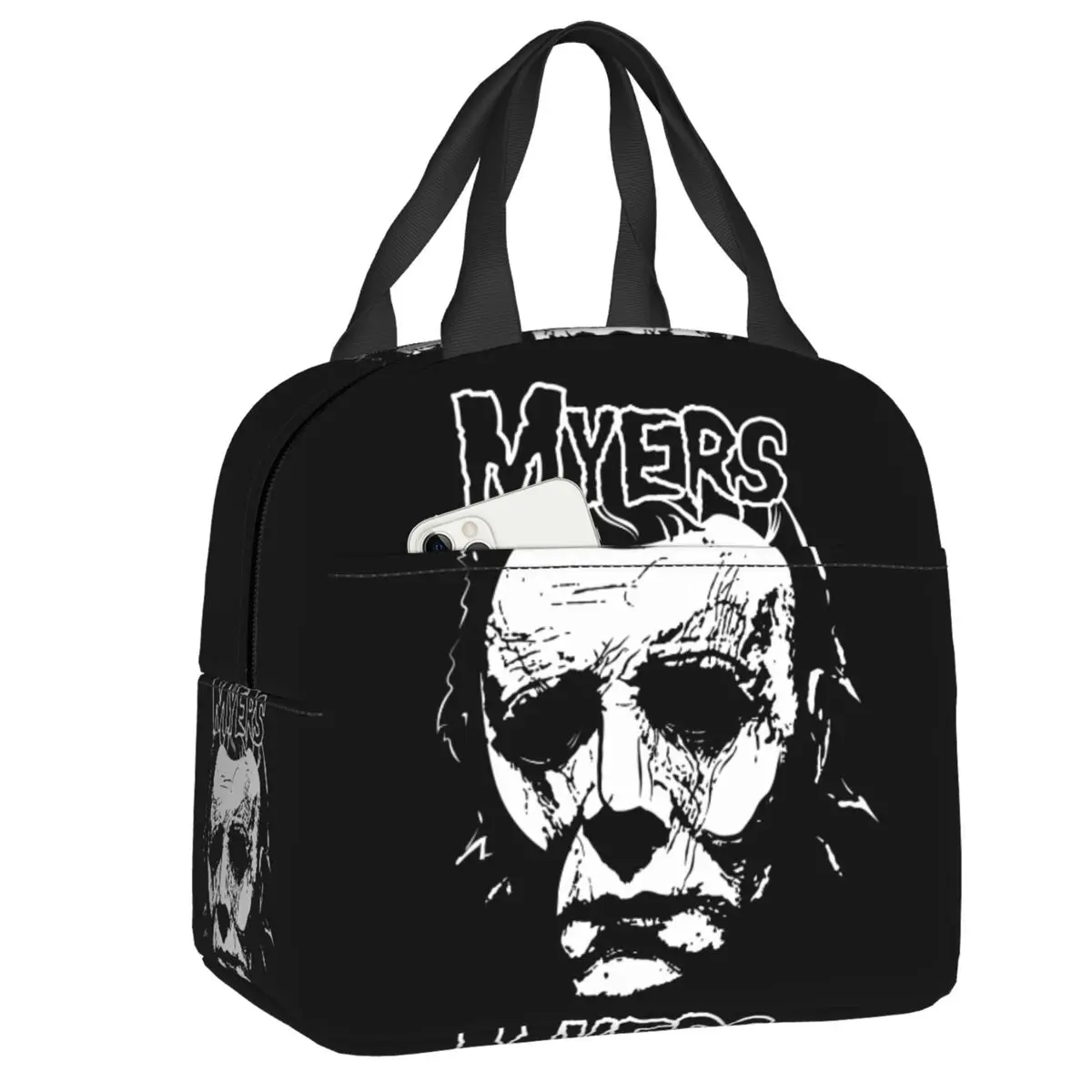 Custom Punk Rock Band Misfits Insulated Lunch Bag for Women Leakproof Thermal Cooler Bento Box Kids School Children