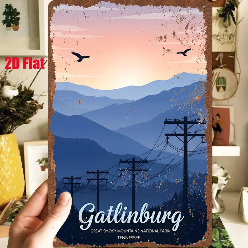 2D Flat - 1pc 2D[Flat] Metal Sign Retro Tin Painting 