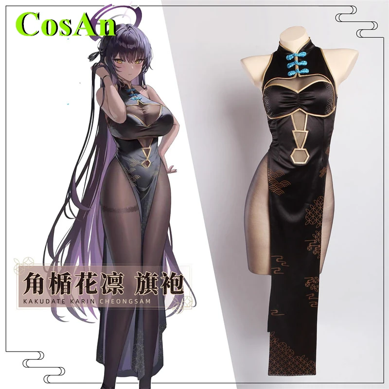 

CosAn Game Blue Archive Kakudate Karin Cheongsam Cosplay Costume Dress Female Activity Party Role Play Clothing