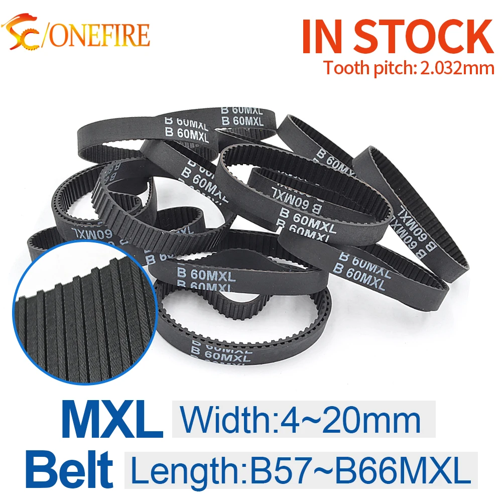 MXL Timing Belt B57/58/59/60/61/62/63/64/65/66MXL Belt width 4~20mm Synchronous Rubber Pitch 2.032mm For CNC