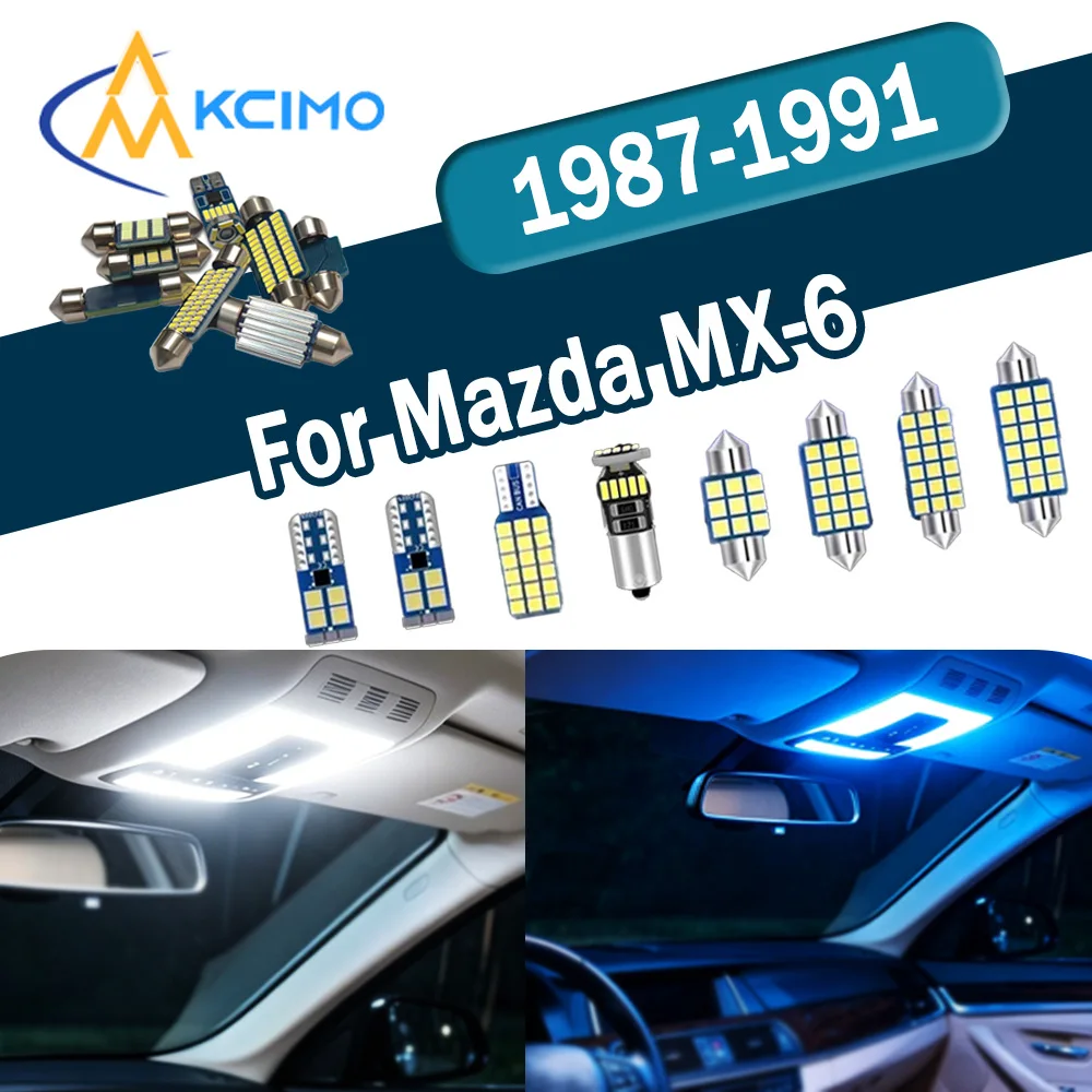 

Automotive Interior LED Light Bulbs Kit CANBUS Anti-error Dome Reading Lamps Fit For Mazda MX-6 1987-1991 Interior Accessories