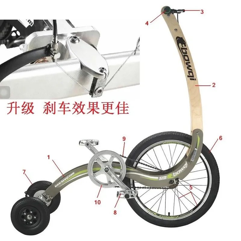 New Creative Leopard Print Standing Fitness Tricycle Sports Car Style Three Wheeled Bike for Personalized Exercise and Riding