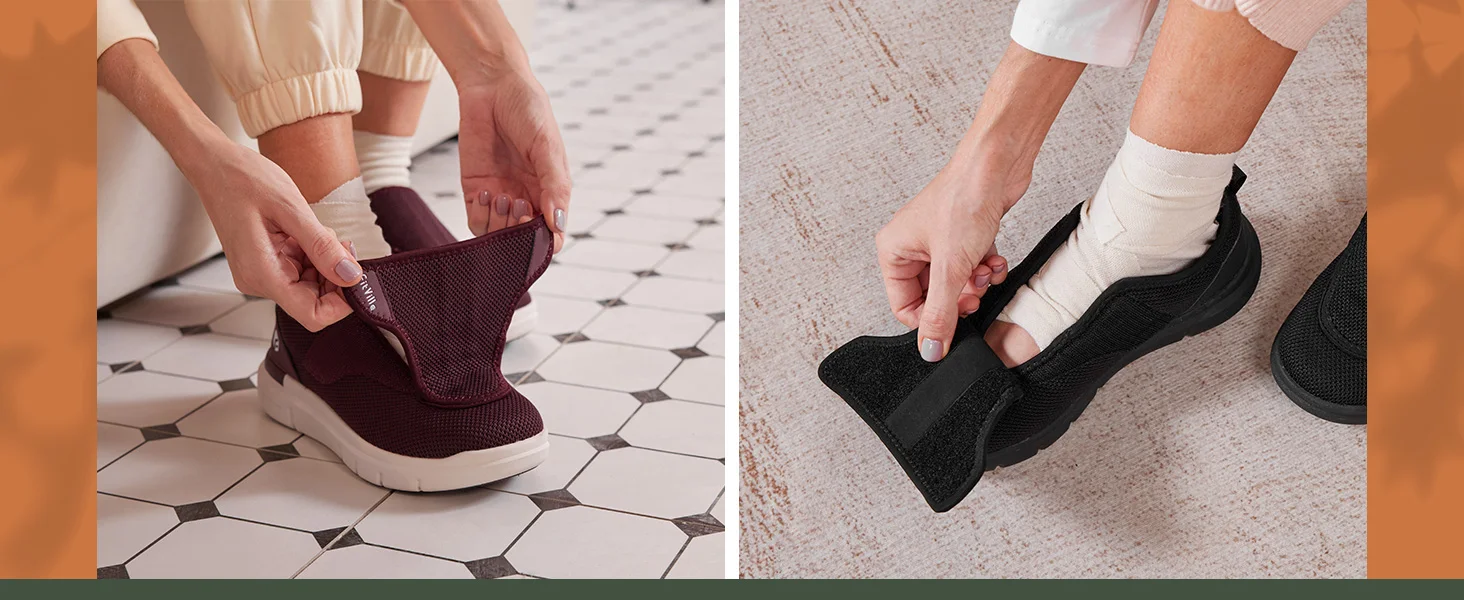 FitVille Diabetiker-Schuhe Extra Breite Gehschuhe für Senioren Hallux-Valgus Orthopädische Schuhe Verstellbare Daumen-Eversionshilfe für Geschwollene Füße – Detail 5