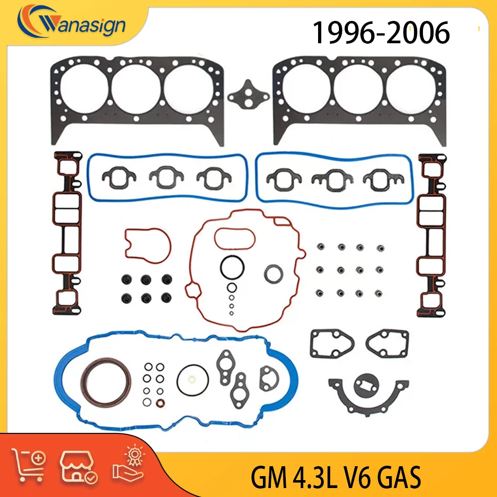 Peças de motor conjunto de junta da cabeça do cilindro 4.3 l v6 gás ls lu3 l35 lf6 para gm chevrolet s10 blzer gmc isuzu oldsmobile auto 4.3l