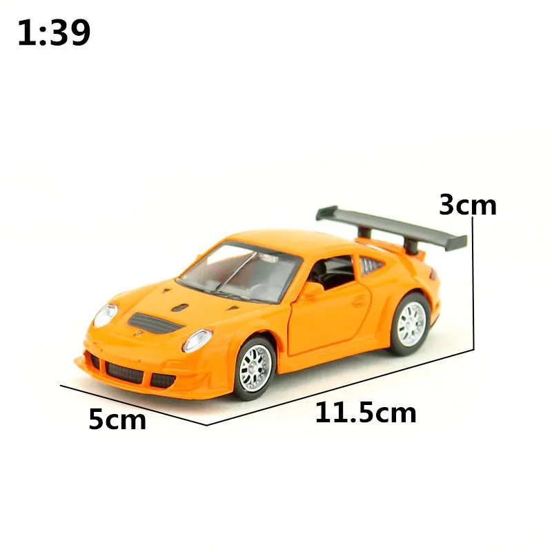 1:39 Porsche 911 GT3 RSR lega pull-back modello di veicolo pressofuso modello di auto in metallo colore casuale