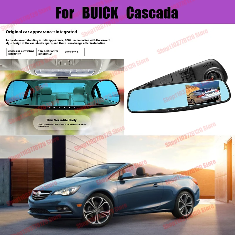 

For BUICK Cascada High definition dual lens driving recorder with front and rear dual recording reverse images Car dvr