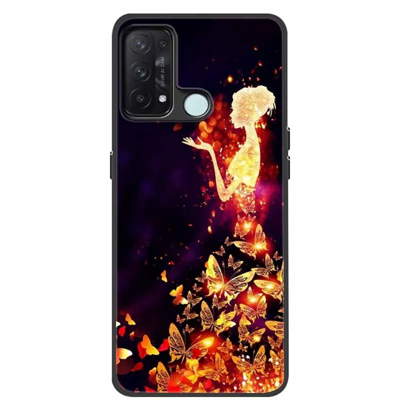 For Oppo Reno 5A 5G Case Lovely TPU Soft Silicone Phone Covers for Oppo Reno5A Reno5 A 5A Protect Shells Bumpers Painted Capas