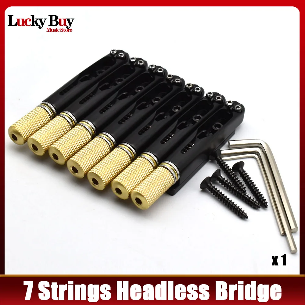 

Brass Headless Guitar Bridges for 7 Strings Electric Guitar Headless Guitar Parts Black