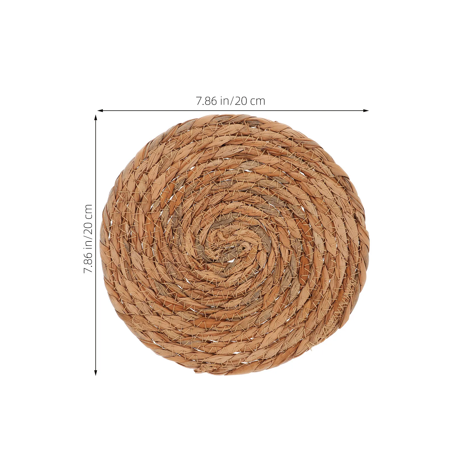 4Pcs Seagrass Placemats Round Woven Non-Slip Insulation Pads Straw Coasters Tea Cups Dining Table Protective Mats