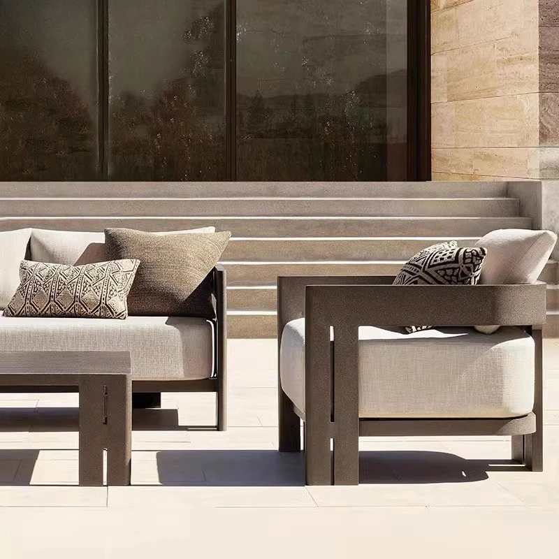 Outdoor Aluminum Alloy Sofa Set Modern Design Eco-Friendly Durable Waterproof Weather Resistant Courtyard Outdoor Furniture