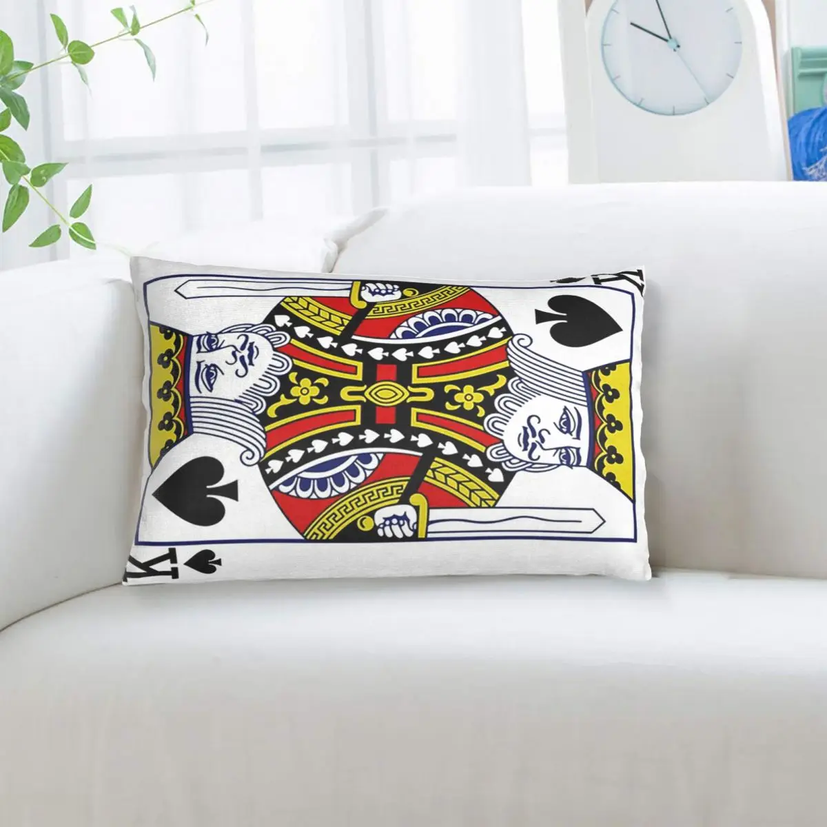 King Of Spades Playing Card Rectangle Pillowcase Cushion Cover Decorative Bedroom Bed Home Comfort Throw Pillow