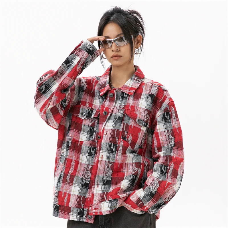 Elegant Woman Coat Red Plaid New in Outerwears Wool Coats and Mixtures Plus Size Women\'s Clothing Youthful Woman Outdoor Clothes