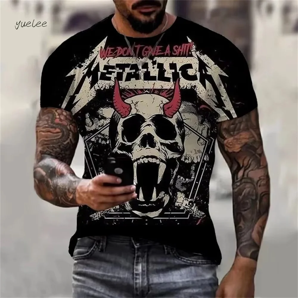 ثلاثية الأبعاد الرعب الجمجمة طباعة تي شيرت رجالي Vintage تي شيرتات قصيرة الاكمام المتضخم الجولة الرقبة بلايز الصيف الرجال الشارع ملابس كاجوال #1