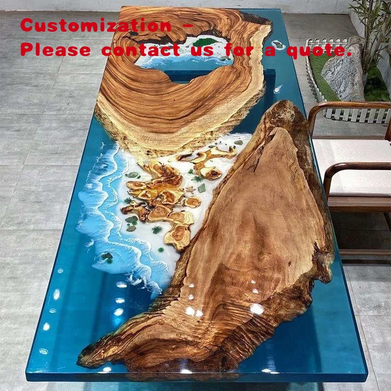 custom.Hot Sell Supply Chain Handmade Customized Table Top Home Decorative Wood Table Epoxy Resin Table