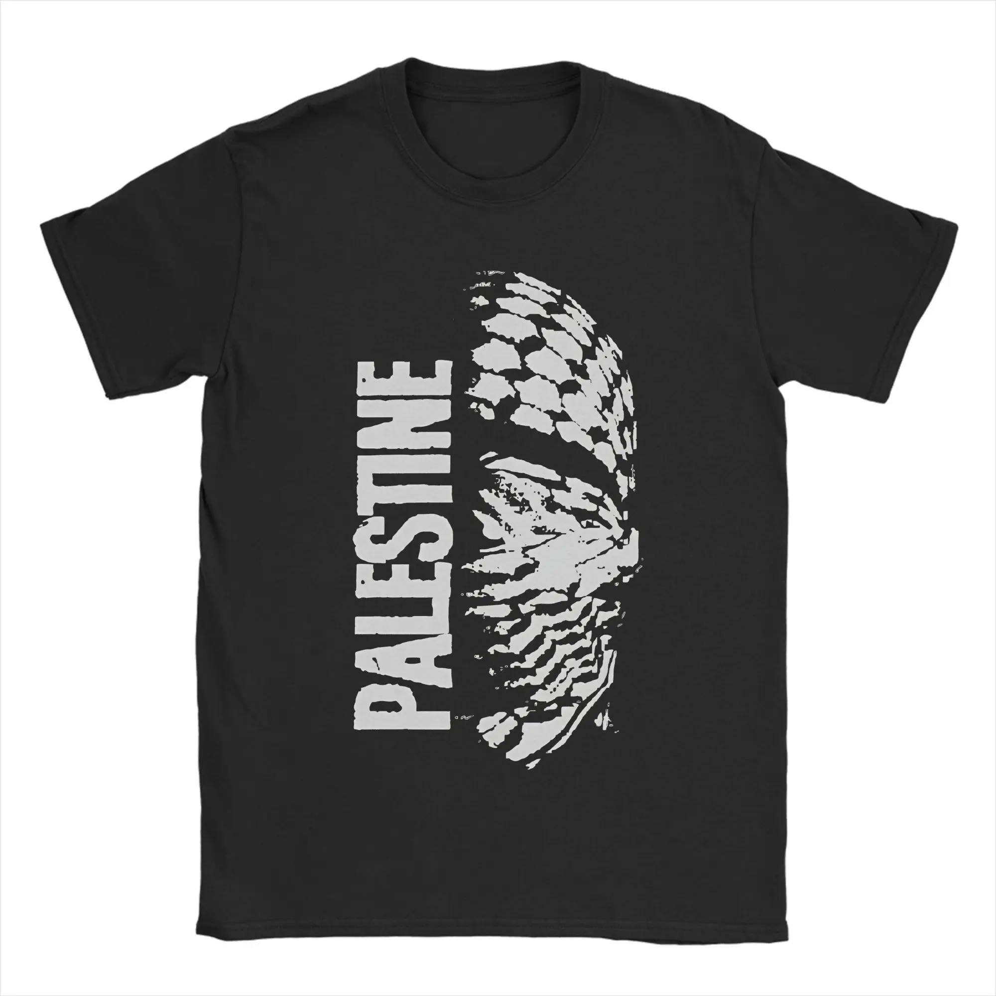 Men's Palestine Map  T Shirts  Cotton Clothing Novelty Short Sleeve Crewneck Tee Shirt Plus Size T-Shirts
