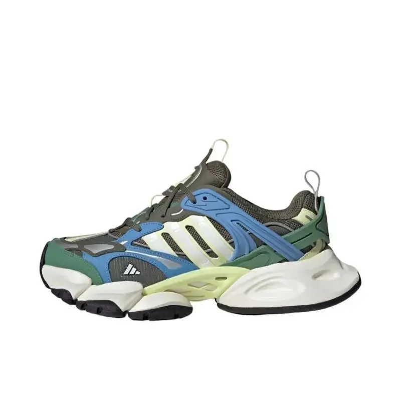 Adidas XLG Runner Deluxe Men's and Women's White Green Blue Head Light Sport Light Mecha Shoes Heighting Running Shoes