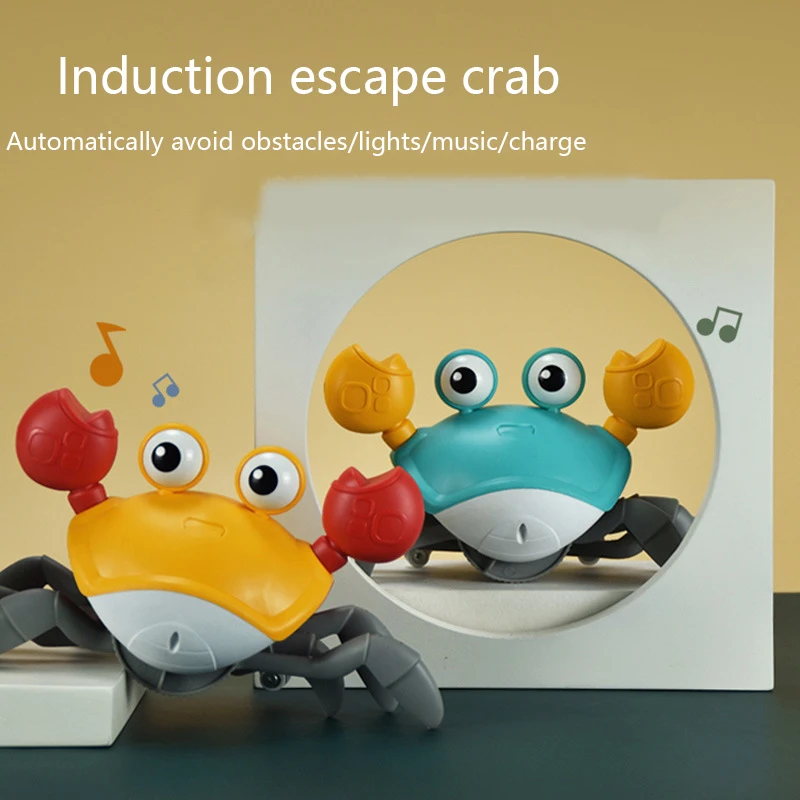 Induction Escape ปูชาร์จไฟฟ้าสัตว์เลี้ยงของเล่นดนตรีของเล่นเด็กวันเกิดของขวัญของเล่น Interactive เรียนรู้ Climb ของเล่น