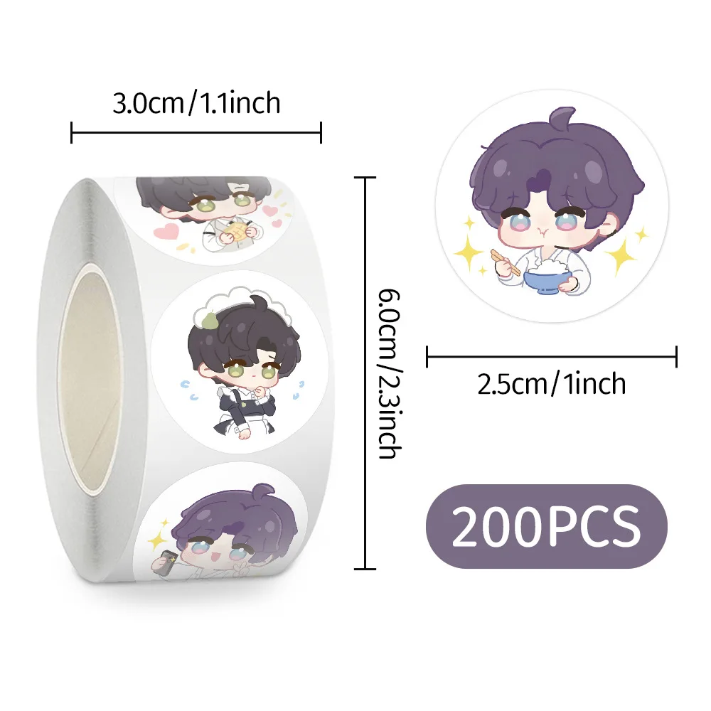 Rollo de pegatinas de Anime para ordenador portátil, adhesivos de PVC con 50 patrones diferentes de amor y espacio profundo, decoración para regalo de recompensa, 200 piezas