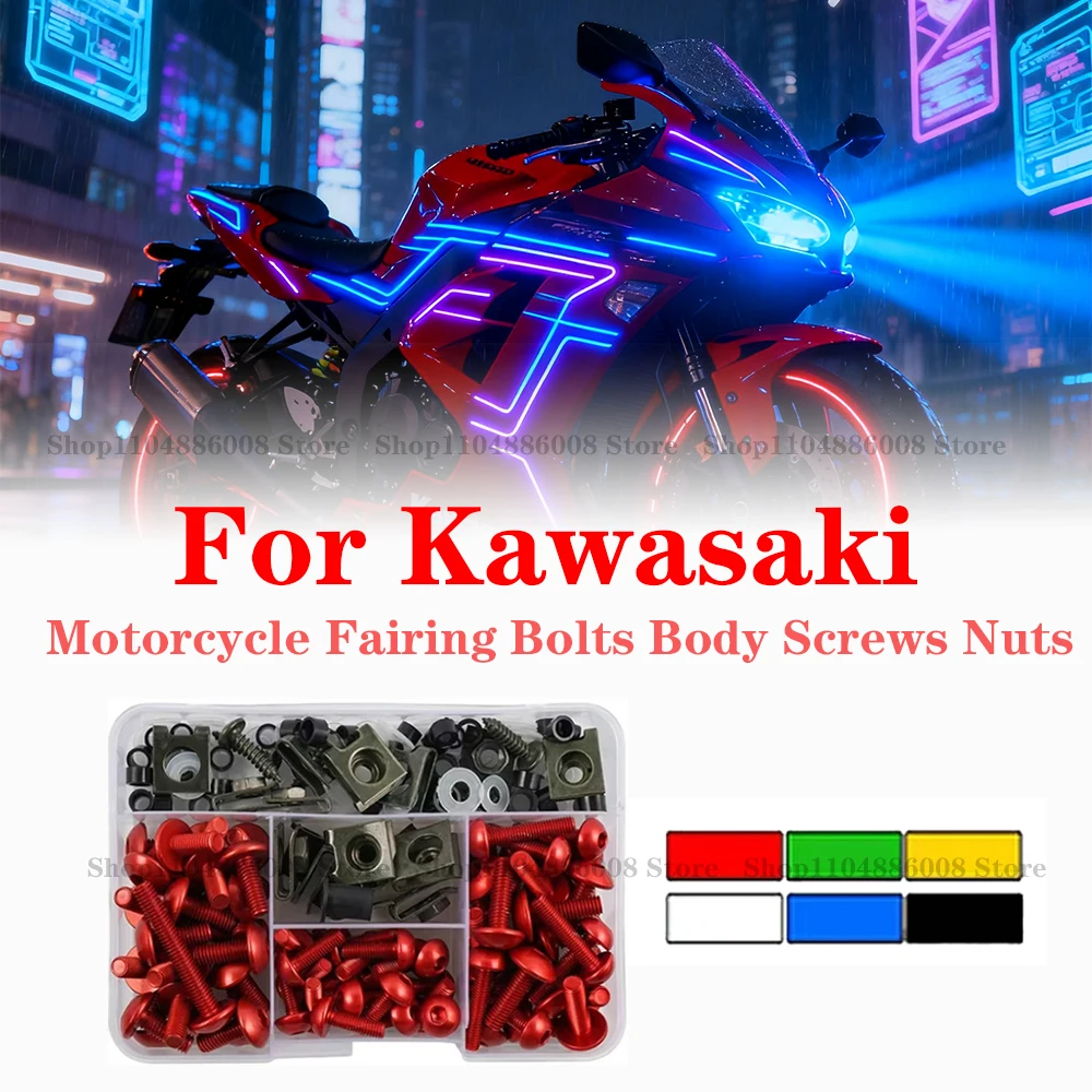 

Motorcycle Fairing Bolts Body Screws Nuts For Kawasaki Z900 Z750 Z800 Z650 Z1000 ER6N Versys 650 ZX6R ZX10R Ninja 400 300