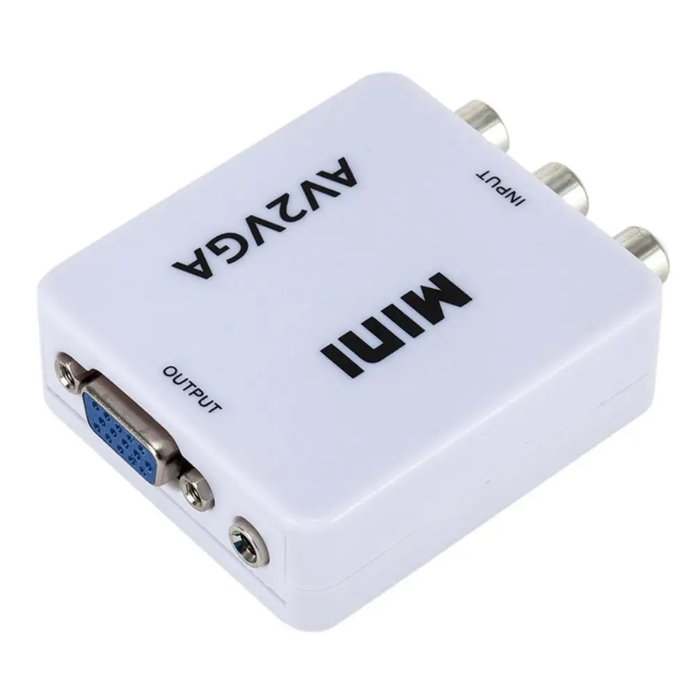 AV2VGA AV2VGA Converter RCA To VGA VGA Output AV To VGA Adapter Adapter Cable No Need To Drive for Set-top Box/VCD/DVD/Webcam