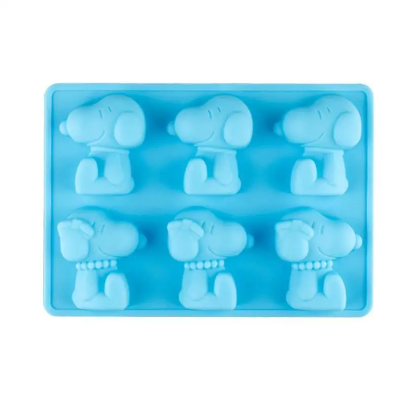 Cube de gelo snoopy bandejas de silicone dos desenhos animados moldes de chocolate reutilizáveis moldes de doces molde de cozimento de silicone para