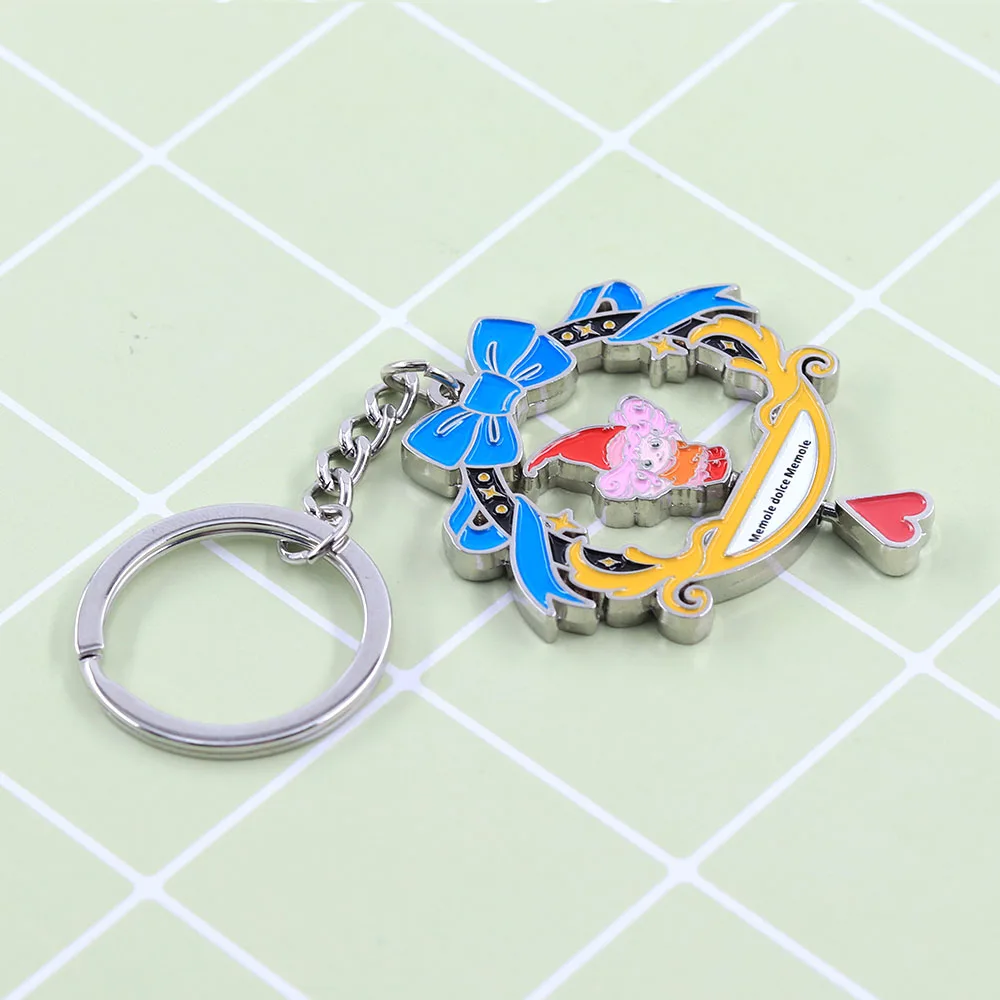 Memole Blumenkranz-Schleife Drehbarer Schlüsselanhänger Niedlicher Anime-Mädchen-Schlüsselring Retro-Rucksack-Accessoire Perfektes Geschenk für Freunde – Detail 8
