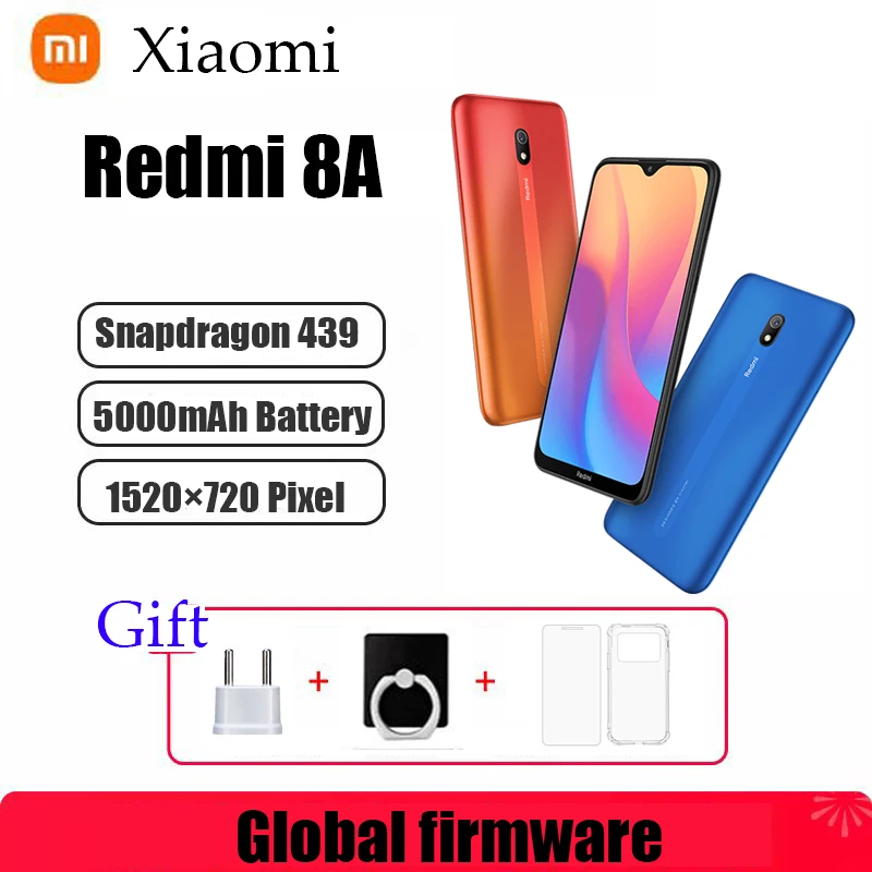Global firmware Xiaomi Redmi 8A smartphone 4G 64G 5000mAh 6.22inch Snapdargon 439 12MP 18W Facial recognition used phone