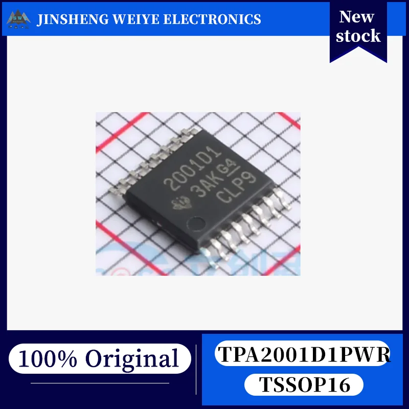 

(5/50 pieces) TPA2001D1 TPA2001D1PWR 2001D1 TSSOP16 Mono Unfiltered Class D Audio Power Amplifier, 100% New, Original, In Stock,