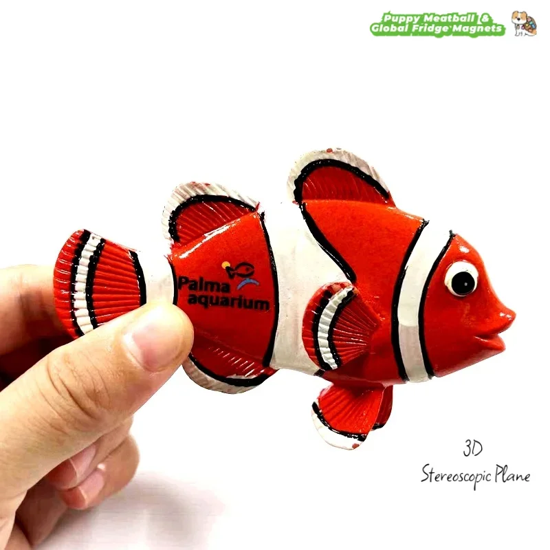 

Parma Aquarium Clownfish Magnetic Fridge Magnet Travel Souvenir 3D Stereoscopic Magnetic Decoration Craft