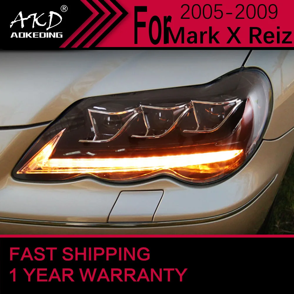 Car Lights for Toyota Mark X Reiz LED Headlight 2005-2009 Reiz Head Lamp Drl Projector Lens Automotive Accessories