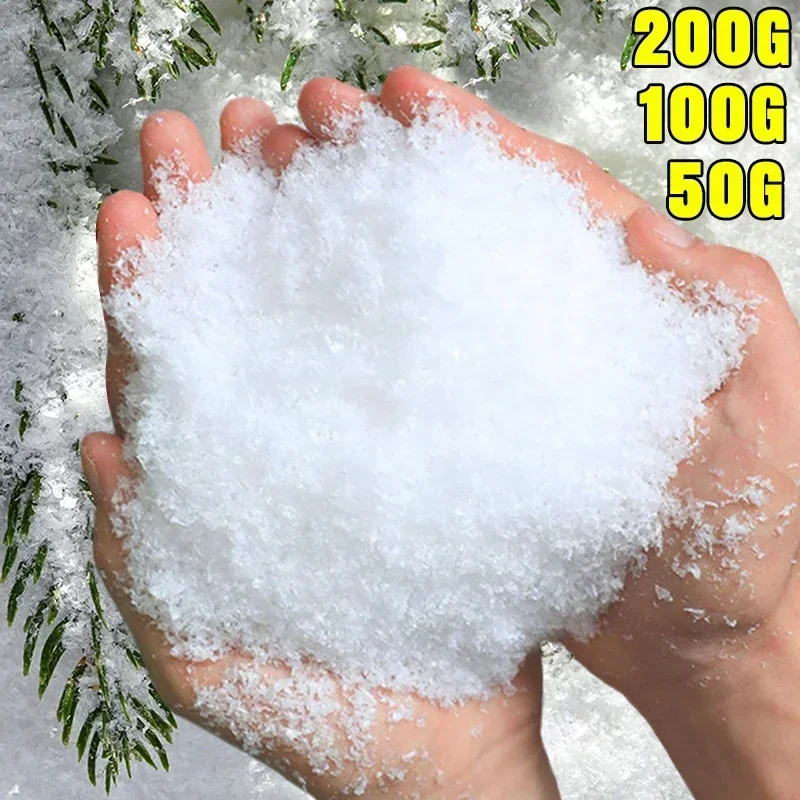 200/50g Artificial Snow Powder DIY Christmas Snowflakes For Indoor Outdoor Ornaments Winter Displays Xmas Navidad Party Decors