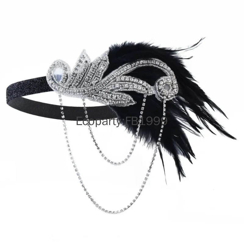 1920s Flapper Accessories for Women Vintage Gatsby Party Rhinestone Headband Gloves Necklace Set Cocktail Party Costume Props