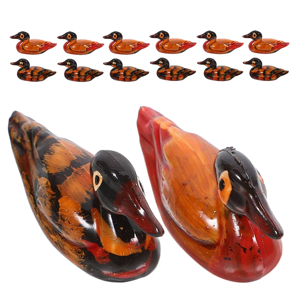

8Pairs Feng Shui Duck Statues Decorative Resin Hand Carved Miniature Home Office Couples Ducks Sculpture