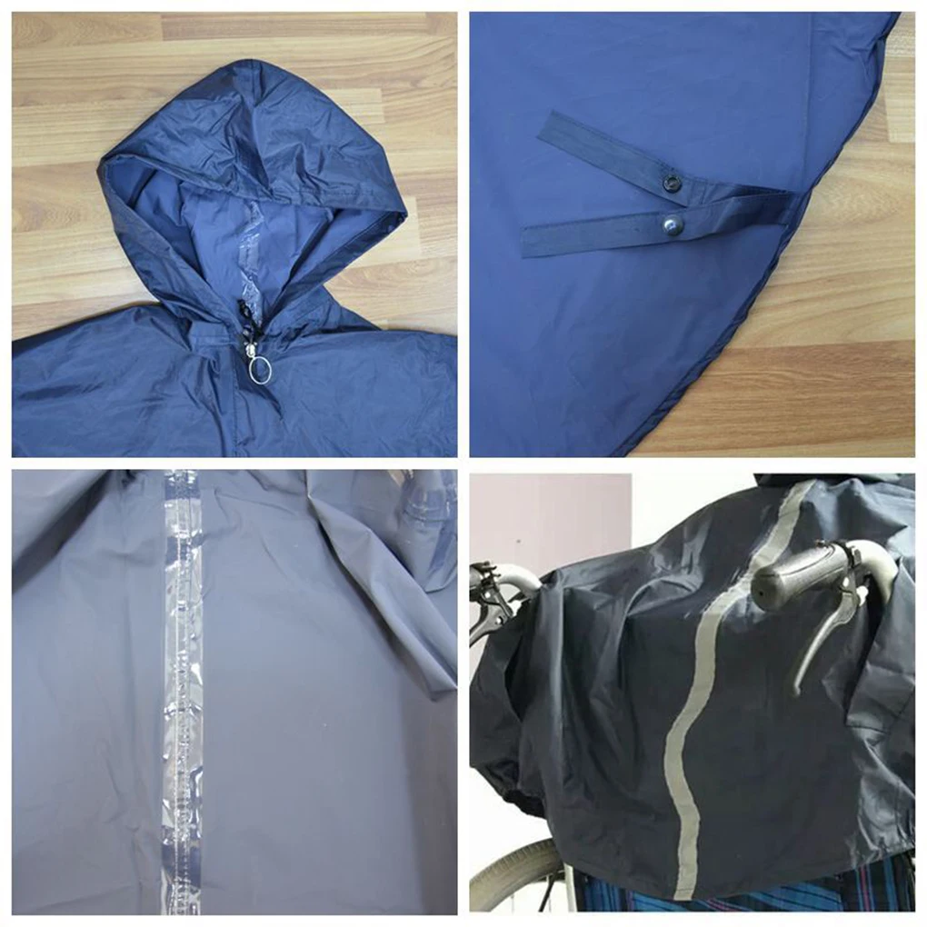 Transparent Forehead Pad Waterproof Rain Poncho For Wheelchair Users Waterproof Fabric Raincoat Blue