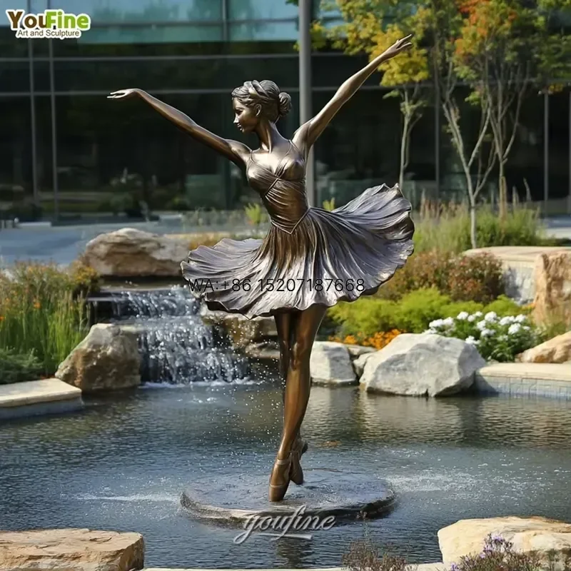 Wmwmnu Bronze Ballerina Statue En Pointe Dancing Sculpture for Garden Hotel Plaza