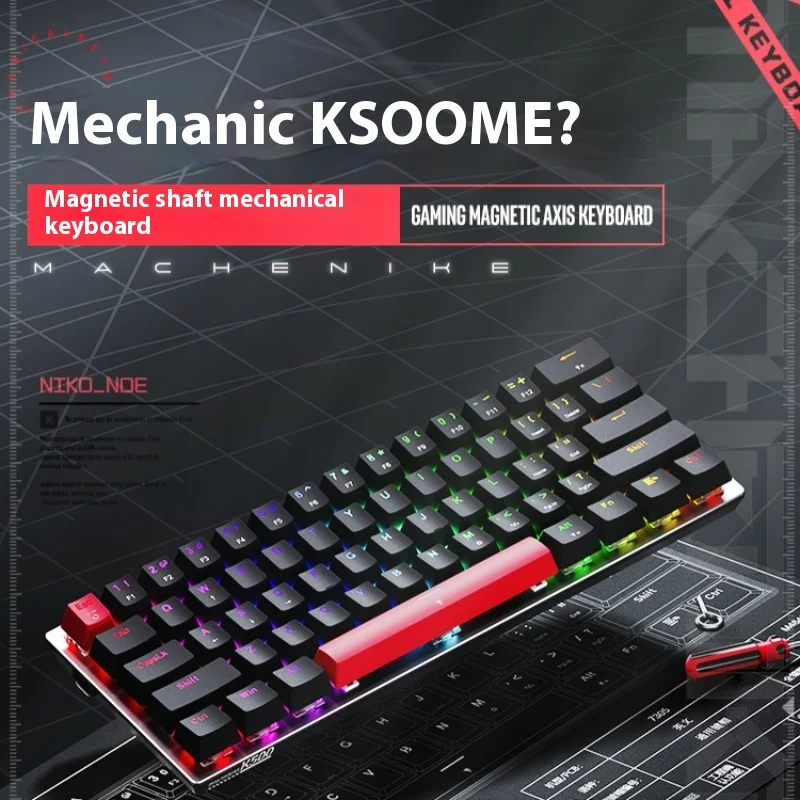 

Machenike K500 Wired Magnetic Axis Mechanical Keyboard Custom Rgb Hot Swap Hall Induction Ergonomic Esports Gaming Keyboard