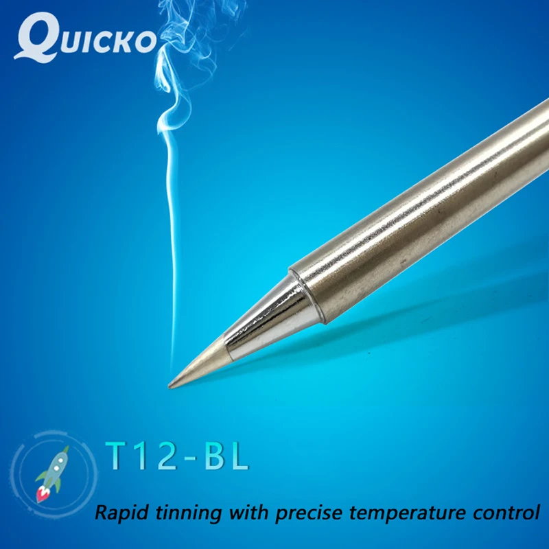 Original QUICKO T12-BL 70W Lead-Free Soldering Iron Tip for FX-951 Station and FX9501 Handle, Fast Heating Electronic