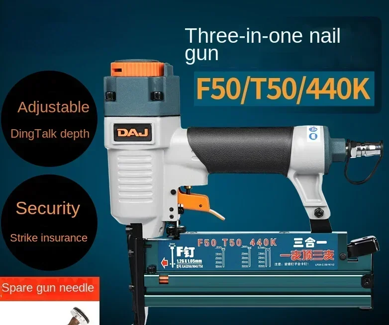 Hot SalesPneumatic Three-in-one Pneumatic Nail Gun Carpenter F30 Nail Shooter