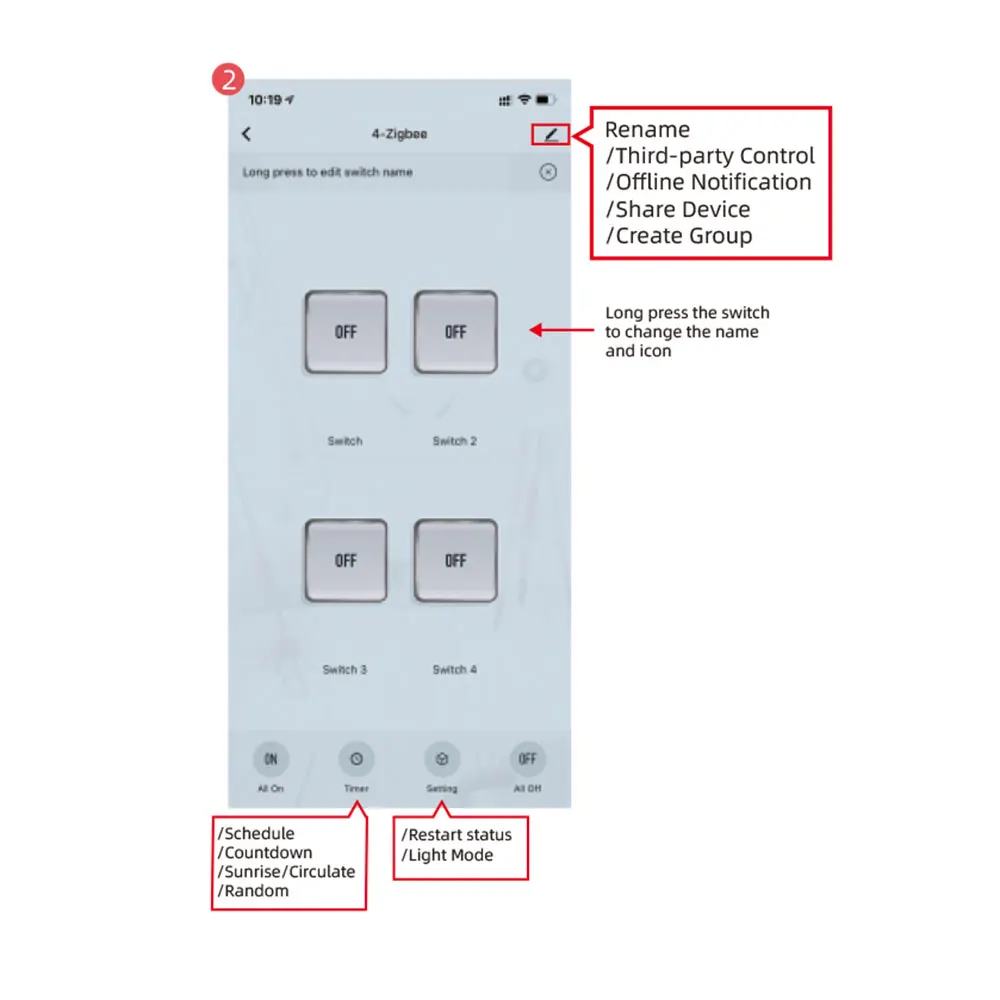 Zigbee-Joli d'éclairage télécommandé, Tuya Smart Quotes, Tech On Off Contrmatérielle, RF433 Mhz, Fonctionne avec Alexa, 1 CH, 2 CH, DC 5V, 7-32V, AC 220V